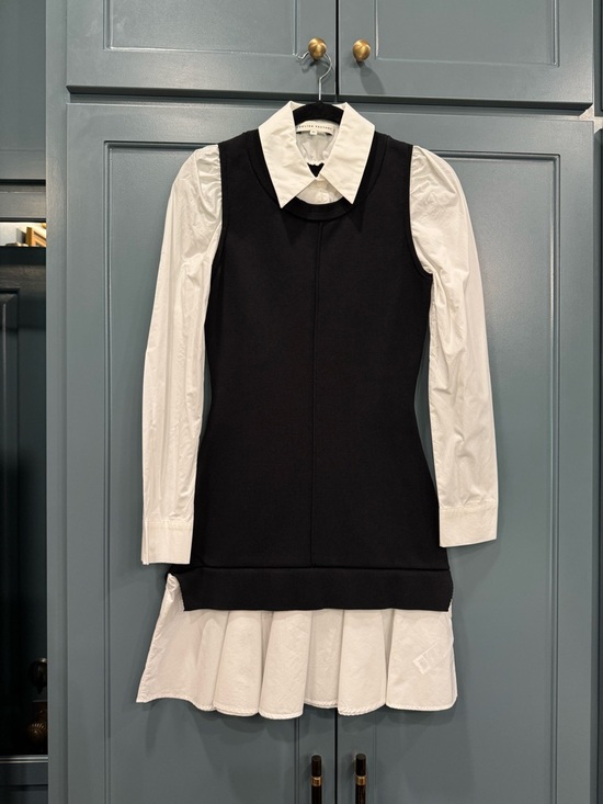 English Factory Dresses & Skirts - English Factory Black & White Layered Shirt Dress